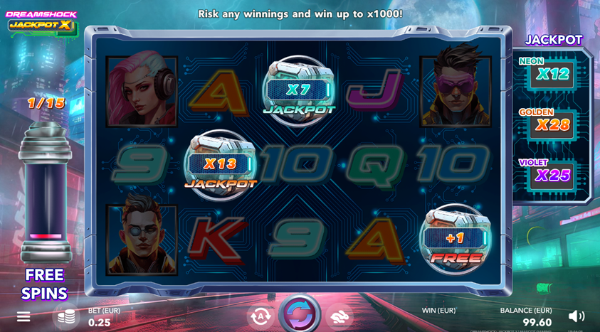 Dreamshock Jackpot X slot game by Mascot Games